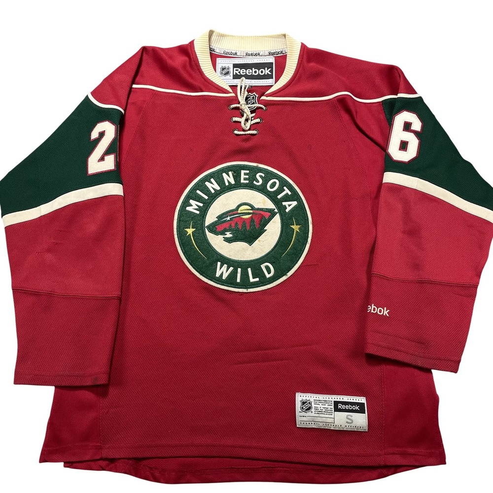 Minnesota Wild Jersey Mens Small Red NHL Hockey Thomas Vanek 26 Home Reebok Read